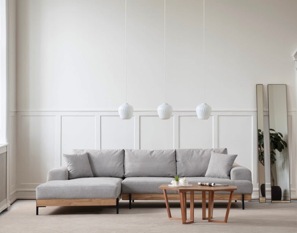 Rohová sedacia súprava / Rohová pohovka Eti Oak Left - Grey 1