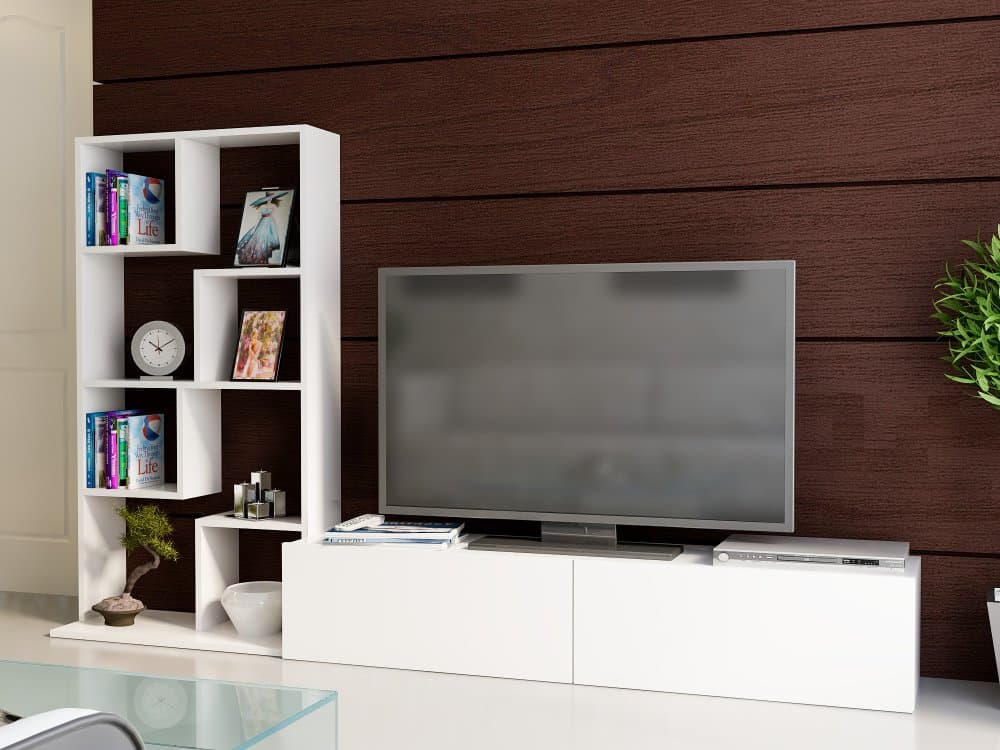 TV skrinka / Obývacia stena Bare - White 1