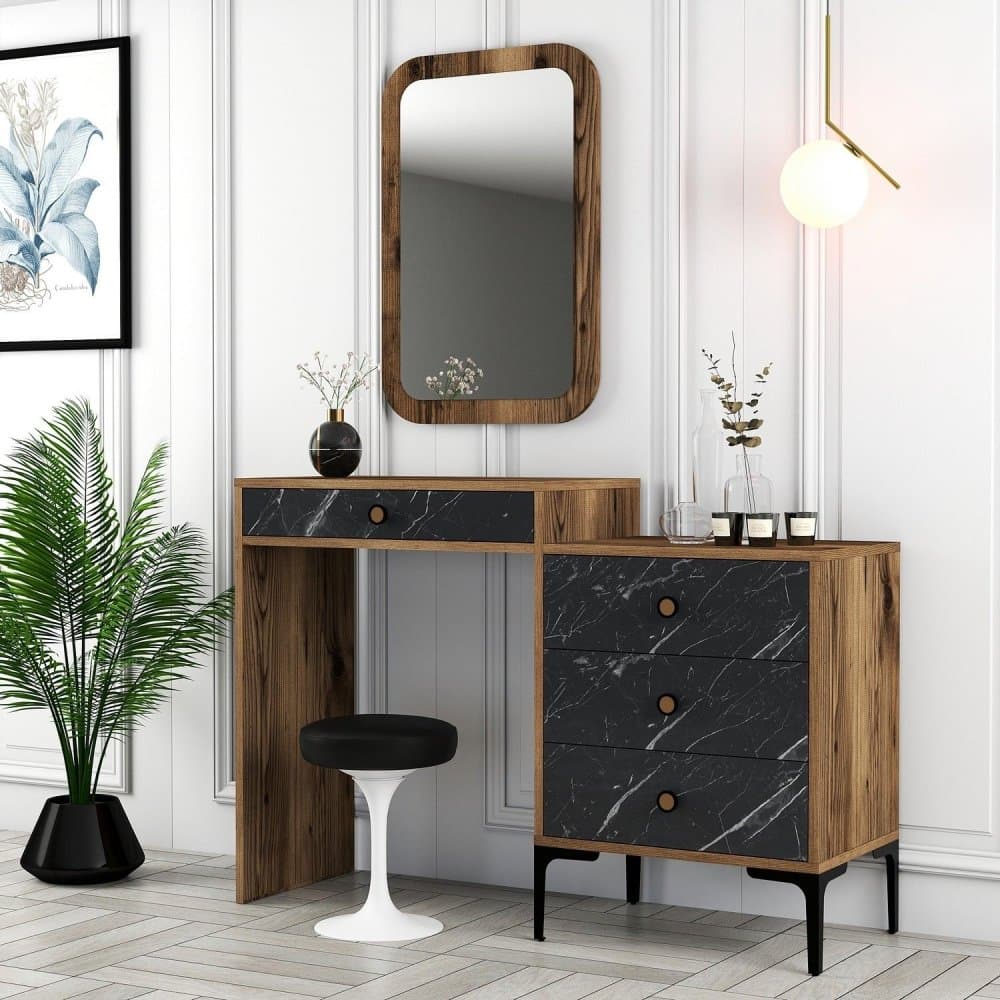 Toaletný stolík Lizbon 548 - Walnut, Black 1