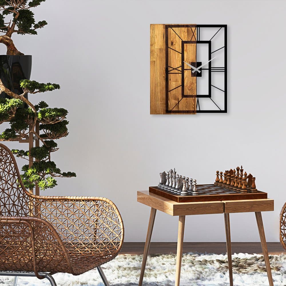 Dekoratívne drevené nástenné hodiny Wooden Clock 37