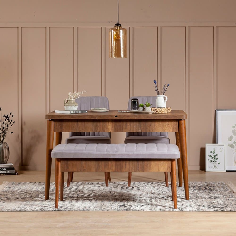 Jedálenský set s rozkladacím stolom a stoličkami (4 kusy) Vina 0701 - Soho, Walnut