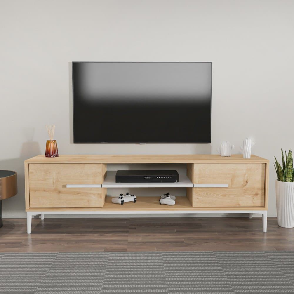 TV stolík Eslem - Oak, White 1
