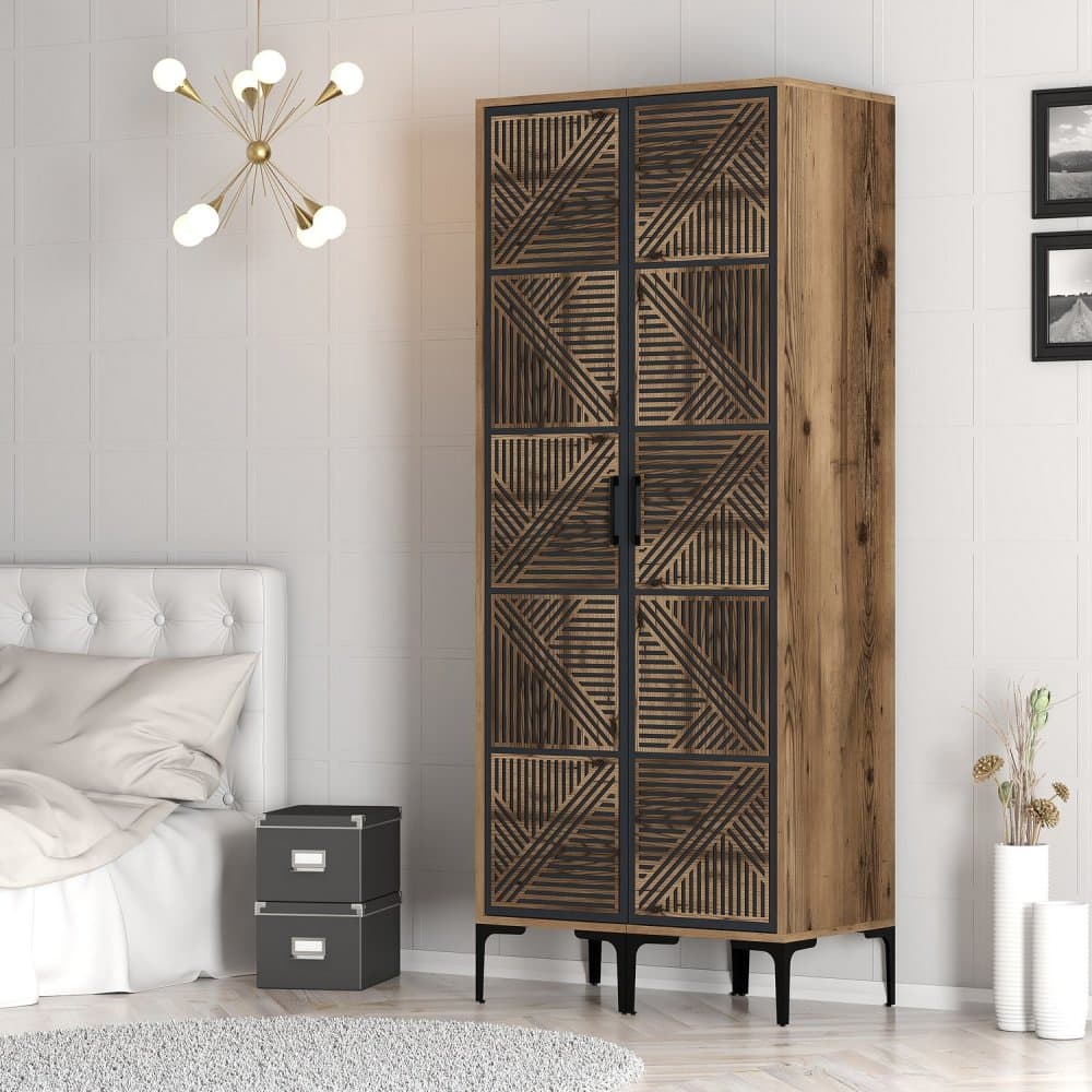 Šatníková skriňa Kumsal PP - Walnut, Anthracite 1