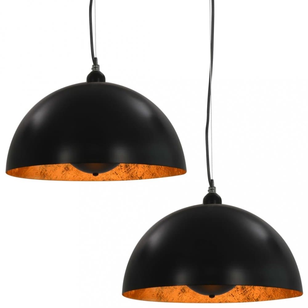 Závesná lampa 2 ks čierna / zlatá Dekorhome 1