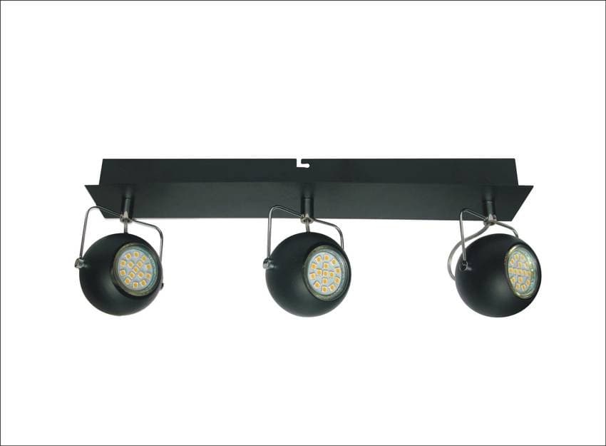 Stropná svietiaca páska Tony 3X3W LED GU10 matná čierna 1