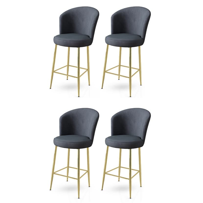 Bar Stool Set (4 Pieces) Alte - Anthracite, Gold 1