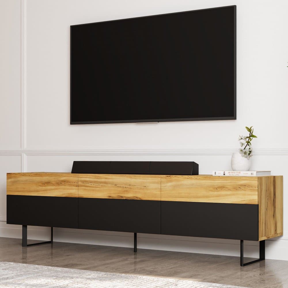 TV stolík Sign - Black, Oak 1