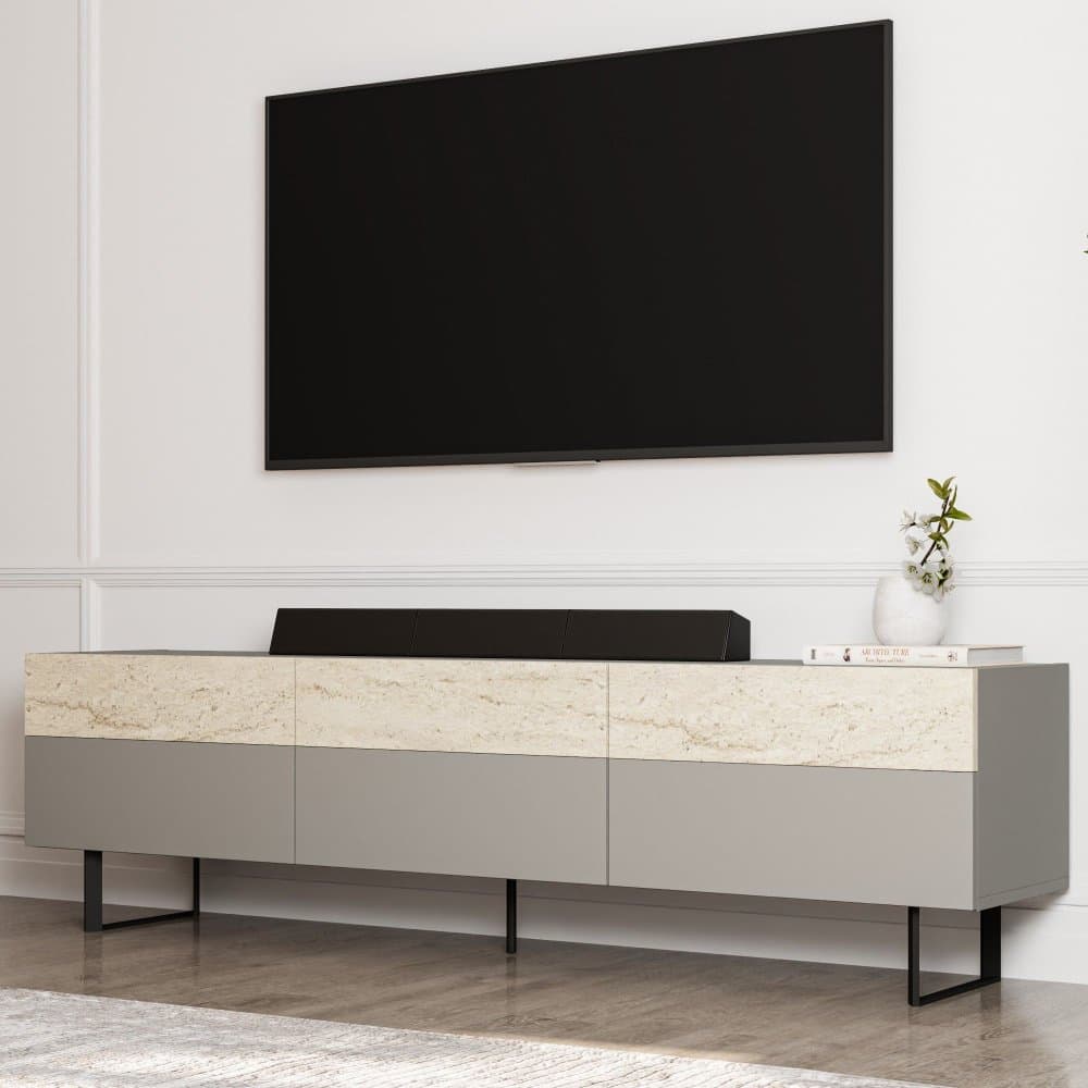 TV stolík Sign - Grey, Travertine 1