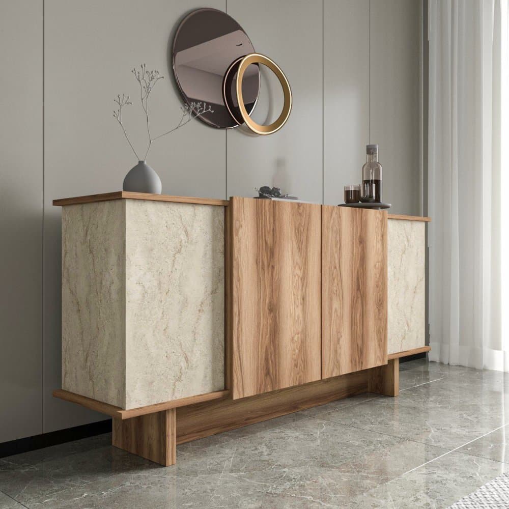 Konzolový stolík Diana - Travertine, Walnut 1