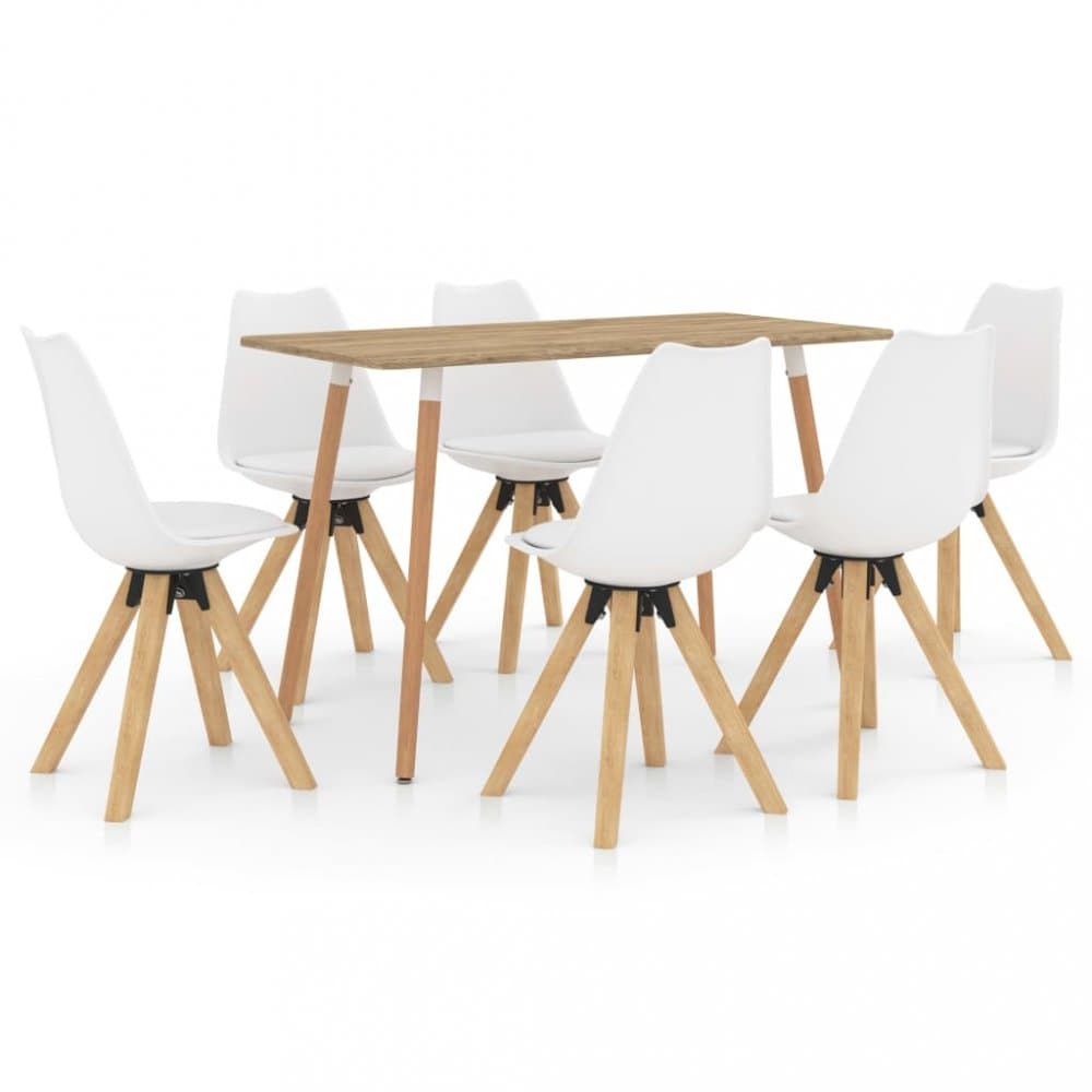 Jedálenský set 6 + 1 buk / umelá koža / plast Dekorhome 1