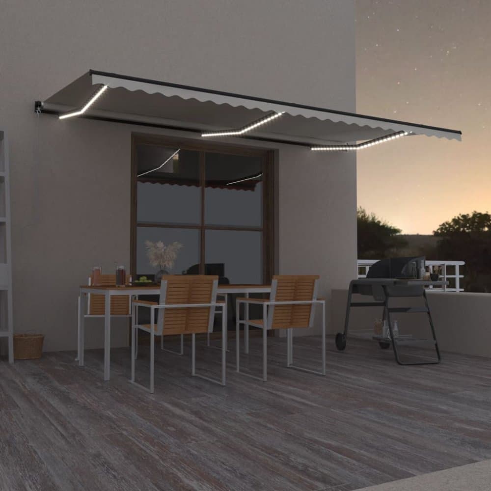 Ručne zaťahovacia markíza s LED svetlom 500x350 cm Dekorhome 1
