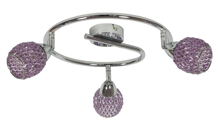 Číra špirálová stropná lampa g9 fialová
