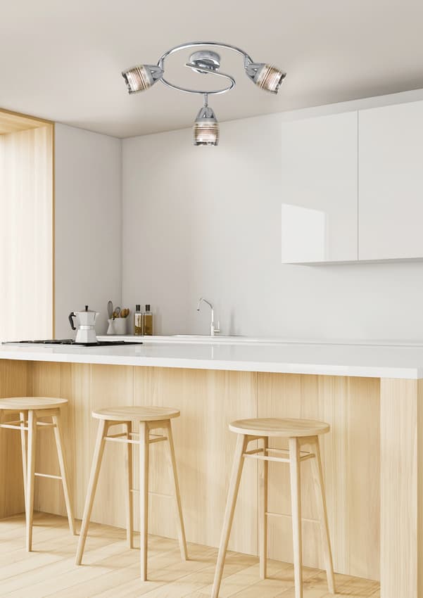 Nástenná špirálová lampa 3X10W E14 LED chróm MILTON