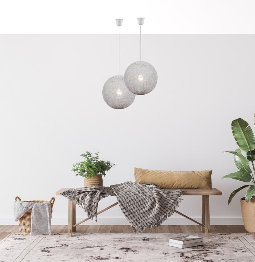 Závesná lampa guľa 30cm 1xE27 biela CARUBA 1