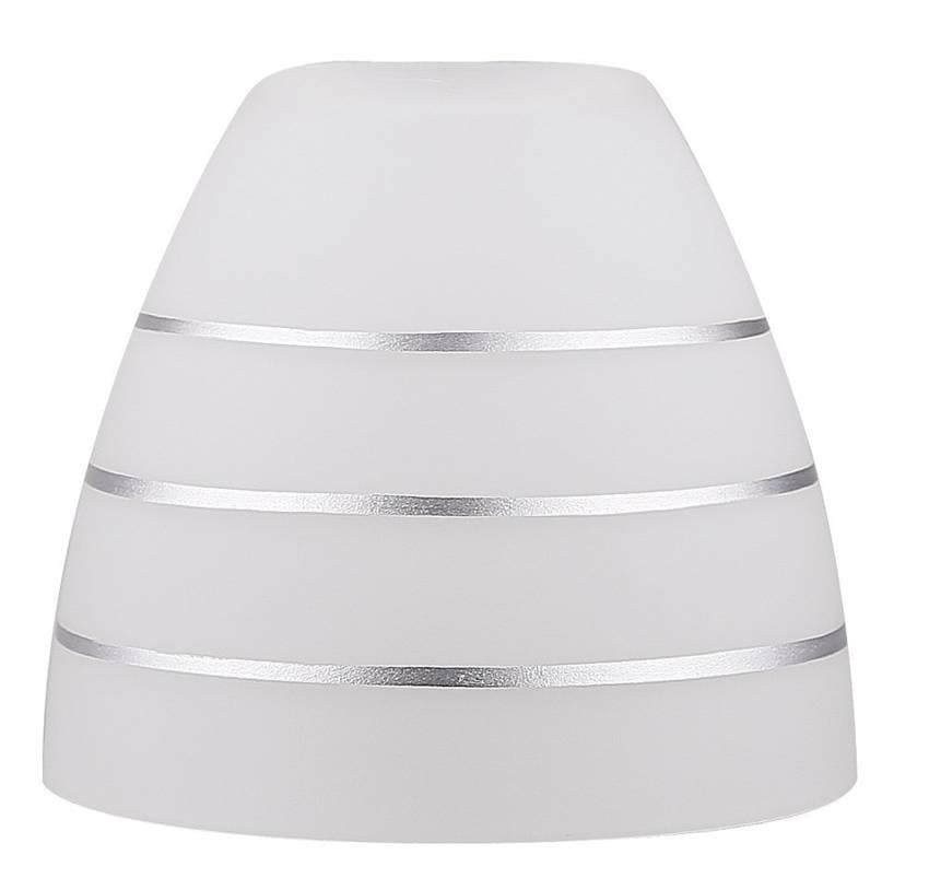 Biele pruhované sklenené tienidlo E27 pre lampy Simpli 1