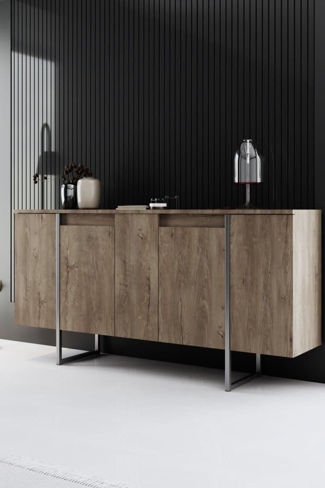 Konzolový stolík Luxe - Walnut, Silver 1