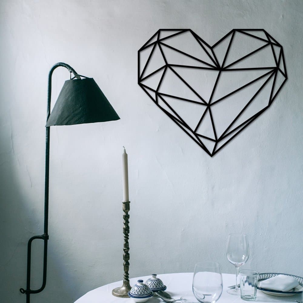 Dekoratívny kovový doplnok na stenu Heart Metal Decor