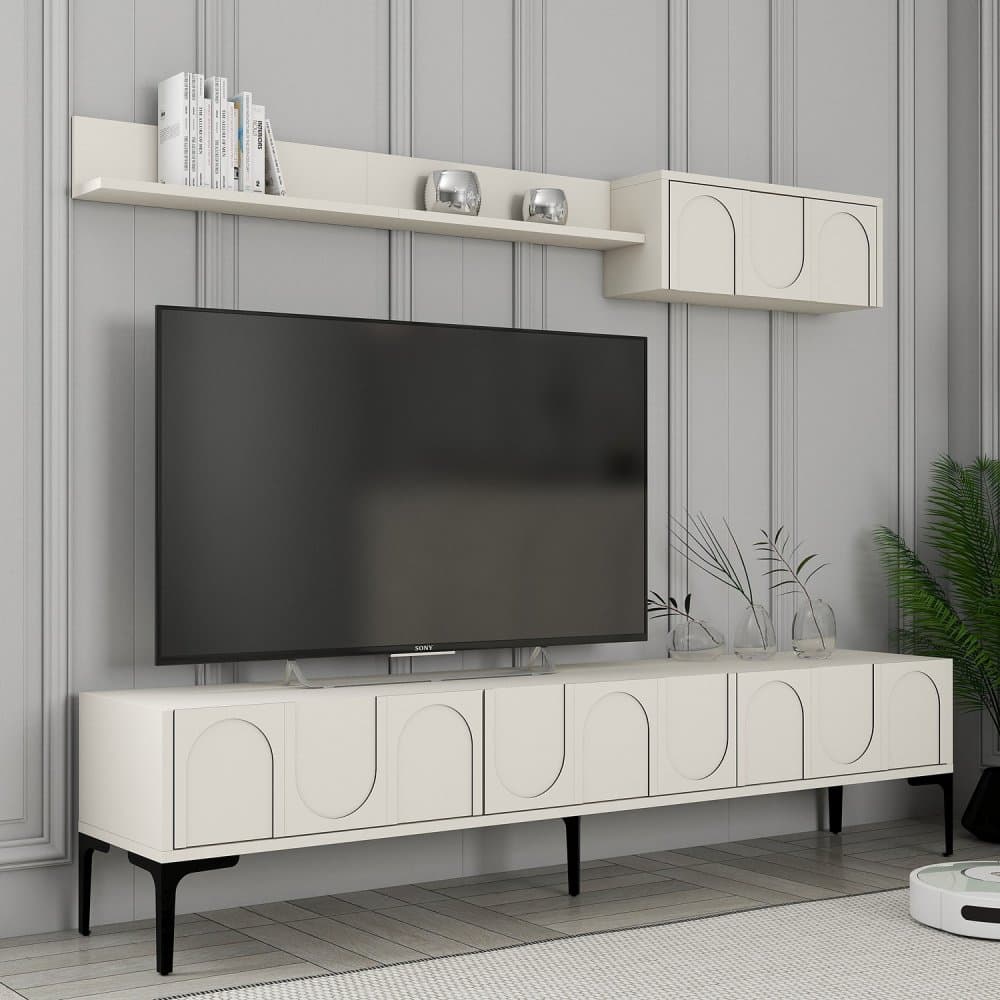 TV skrinka / Obývacia stena Lyon 2 - Cream, Black 1