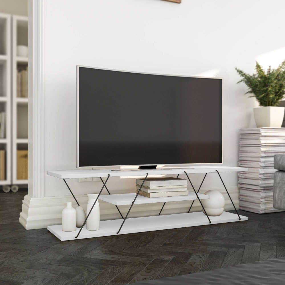 TV stolík Canaz v2 - White, Black 1