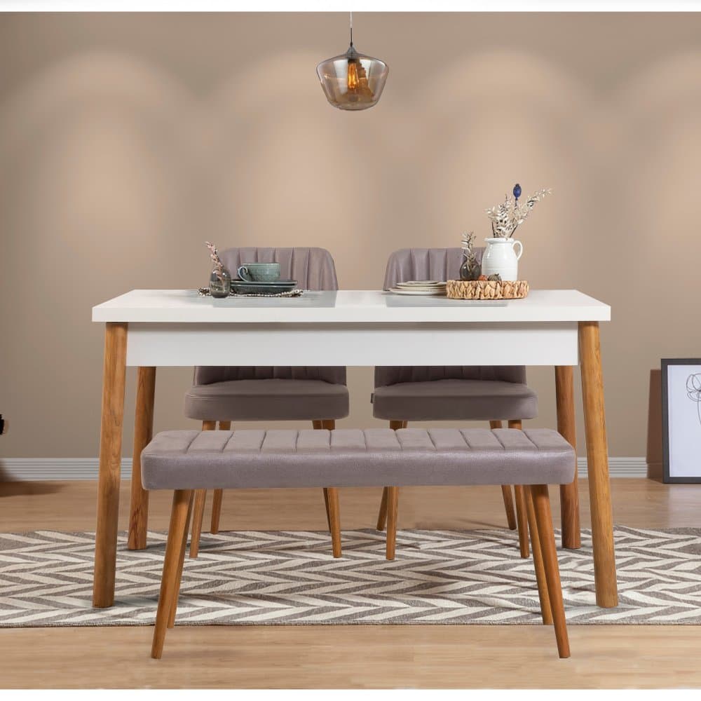 Set stola a stoličiek (4 kusy) Costa Atlantice White-Grey 1