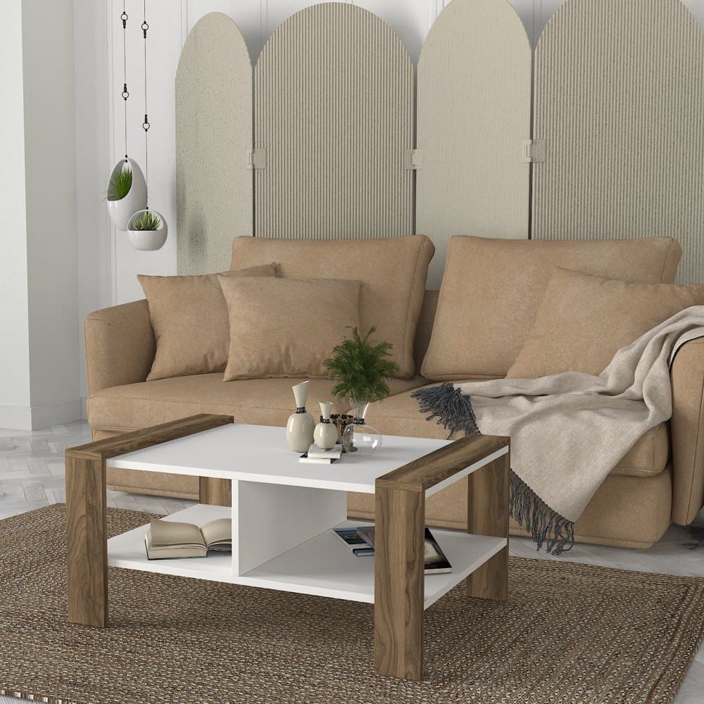 Konferenčný stolík Erica - White, Walnut