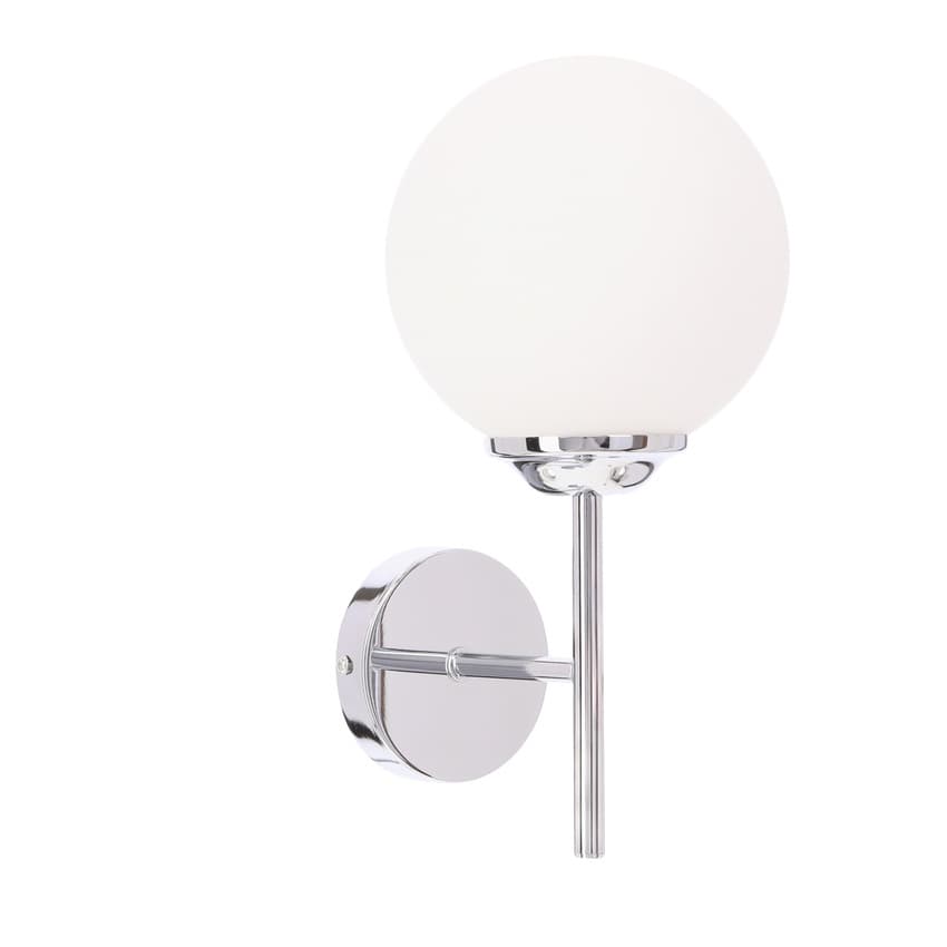 Nástenná lampa BELWEDER chrómová 1x40W E14 biele tienidlo