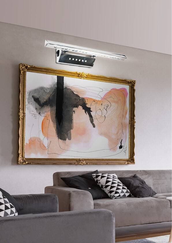 Nástenná lampa 7W LED trojuholníková trubica s vypínačom chróm FORTE