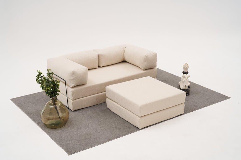 Rohová sedacia súprava / Rohová pohovka Comfort Mini - Cream