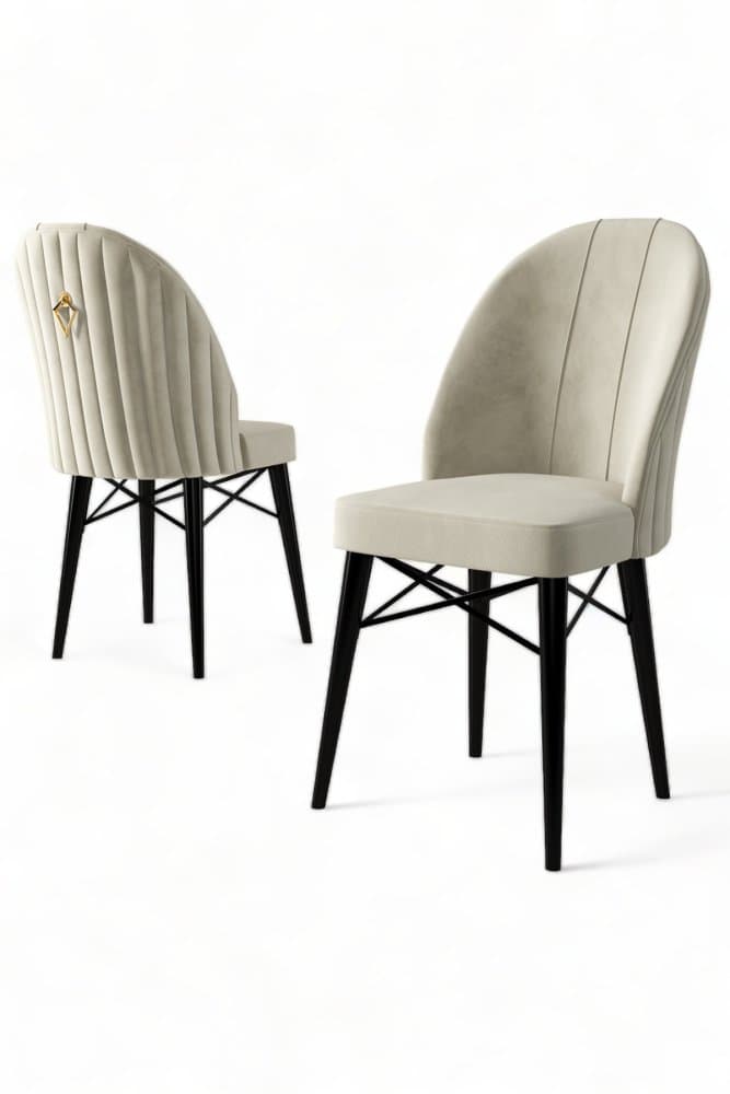 Súprava stoličiek (6 kusov) Ritim - Cream, Black 1