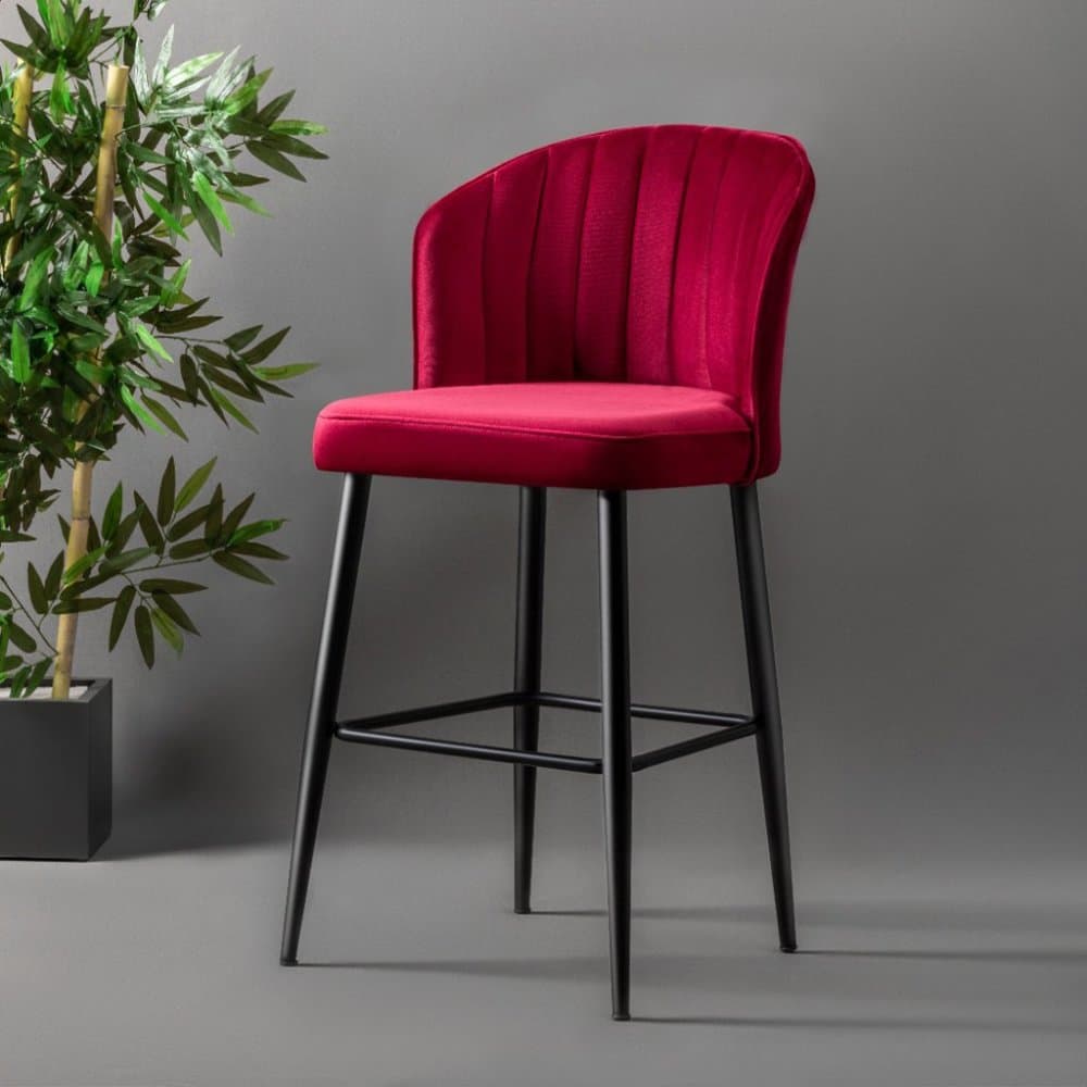 Bar Stool Set (2 Pieces) Rubi - Claret Red 1