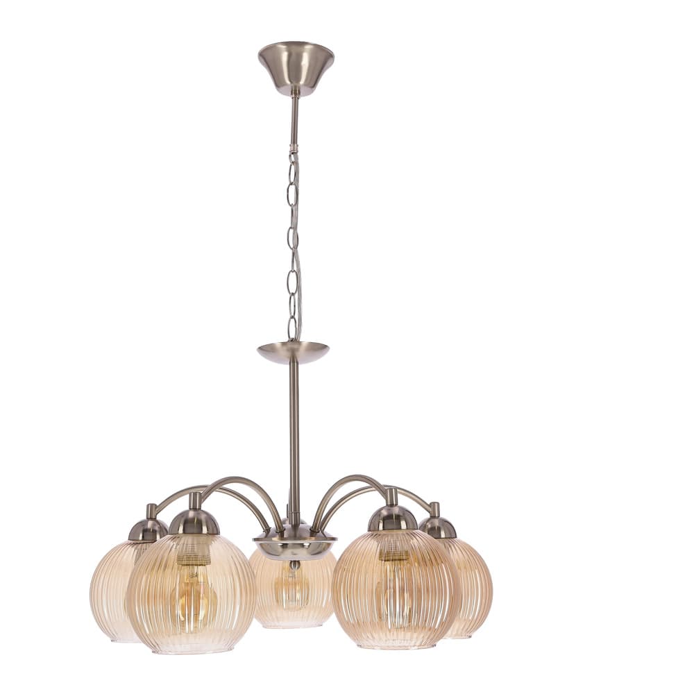 Lampa wisząca MEDINA srebrna 5x60W E27klasyczna elegancja do salonu jadalni 1