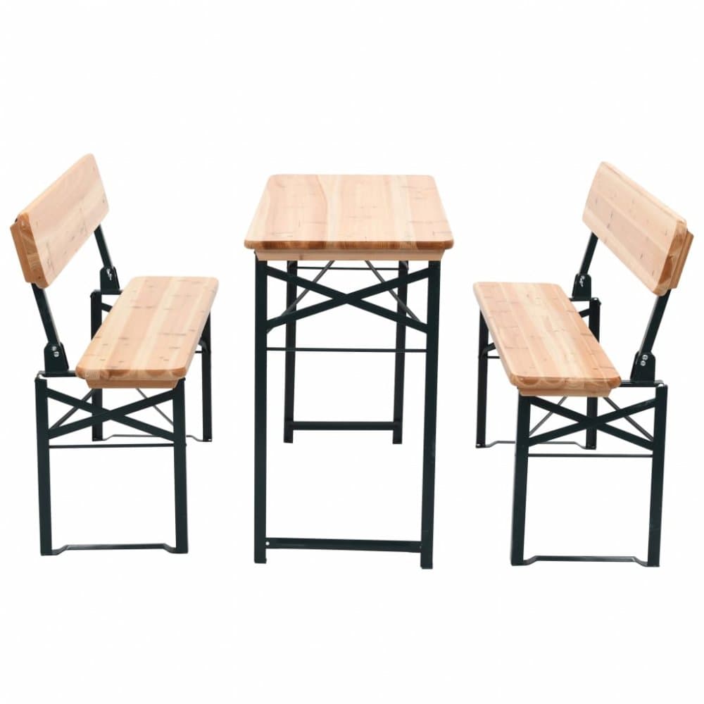 Skladací pivný set stôl s 2 lavicami 118 cm jedľa 1