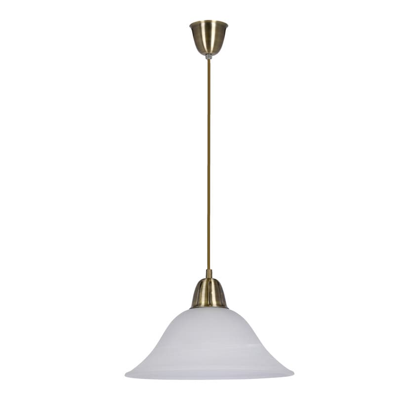 Závesná lampa Rubi Patina 1X60W E27 tienidlo biela alabaster