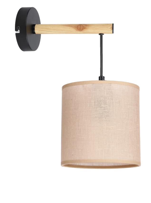 Kombinovaná nástenná lampa čierna 1x60W E27 tienidlo béžové 1