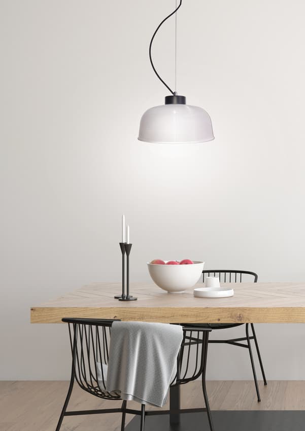Závesná lampa Liverpool Ledea 27 cm sklo/čierny kábel 1