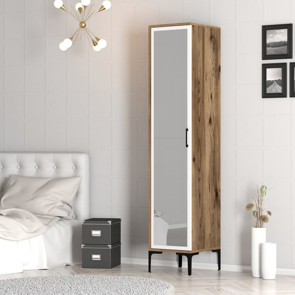Šatníková skriňa Kumsal R - Walnut, White