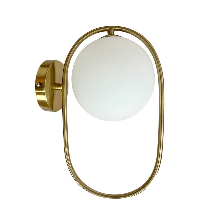 Nástenná lampa Cordel, brúsené zlato, 1x28W, G9, biele tienidlo