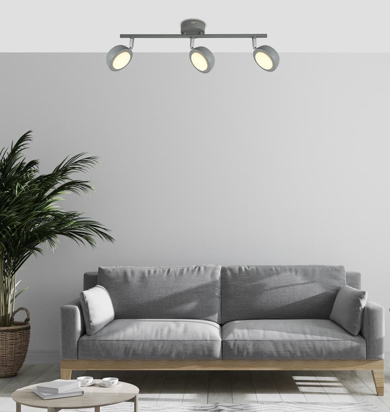 Nástenná lampa s jemným LED pásikom, sivá 3000K 1