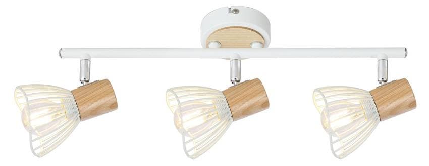 Nástenná lampa Chile E14 biela + drevo 1