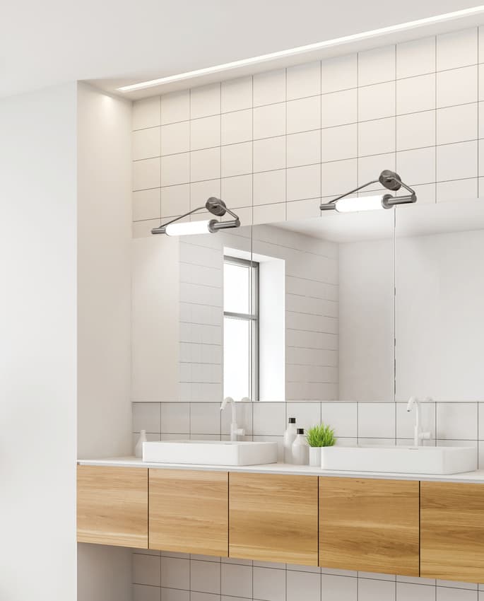 Nástenná lampa do kúpeľne, saténový nikel, nad zrkadlo 2x40W G9 Major