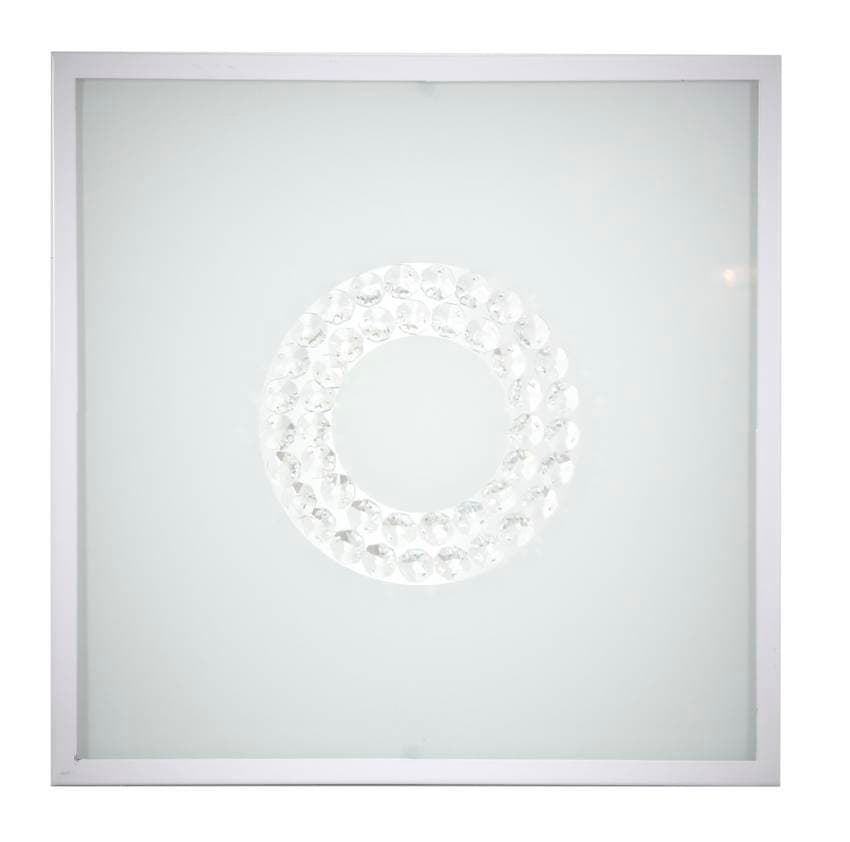 Stropné svietidlo biele sklo štvorcové LED 16W 4000K 29x29cm Lux