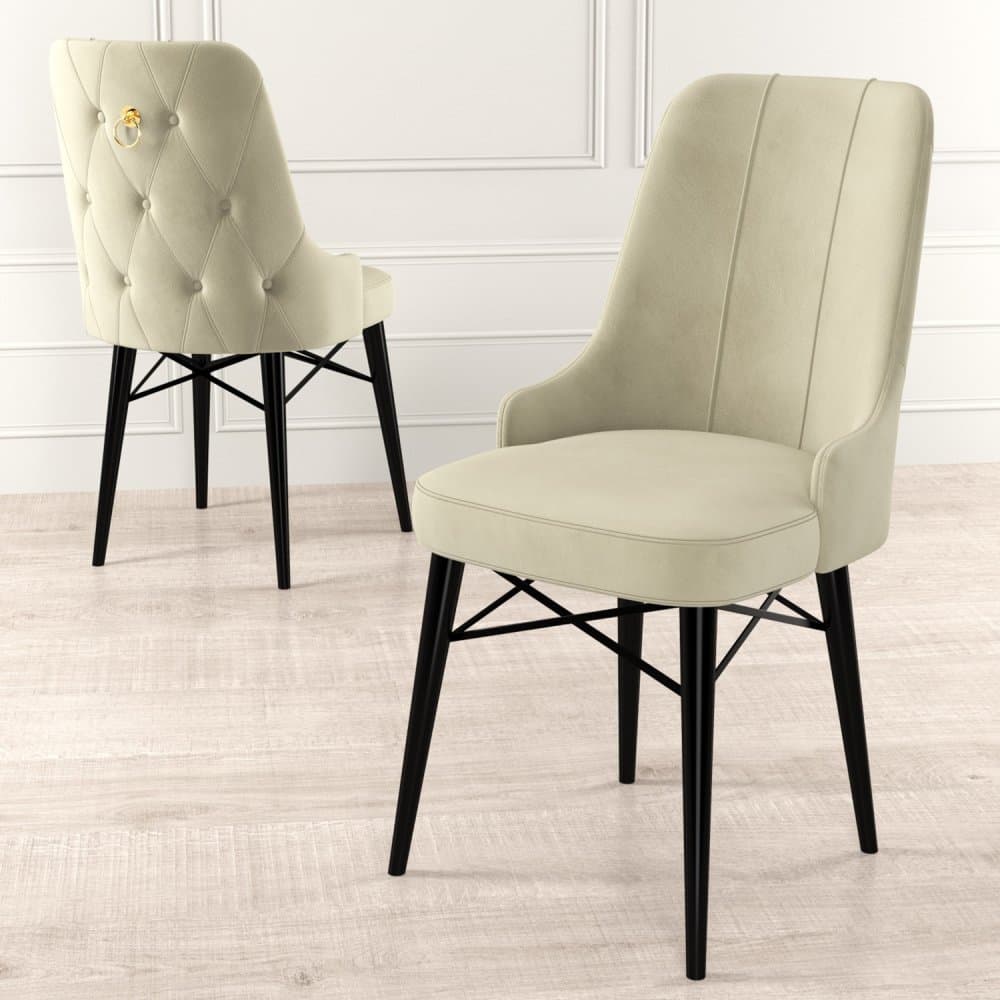 Súprava stoličiek (6 kusov) Pare - Cream, Black 1