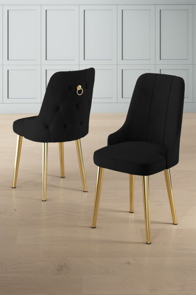 Súprava stoličiek (6 kusov) Newa - Black, Gold 1