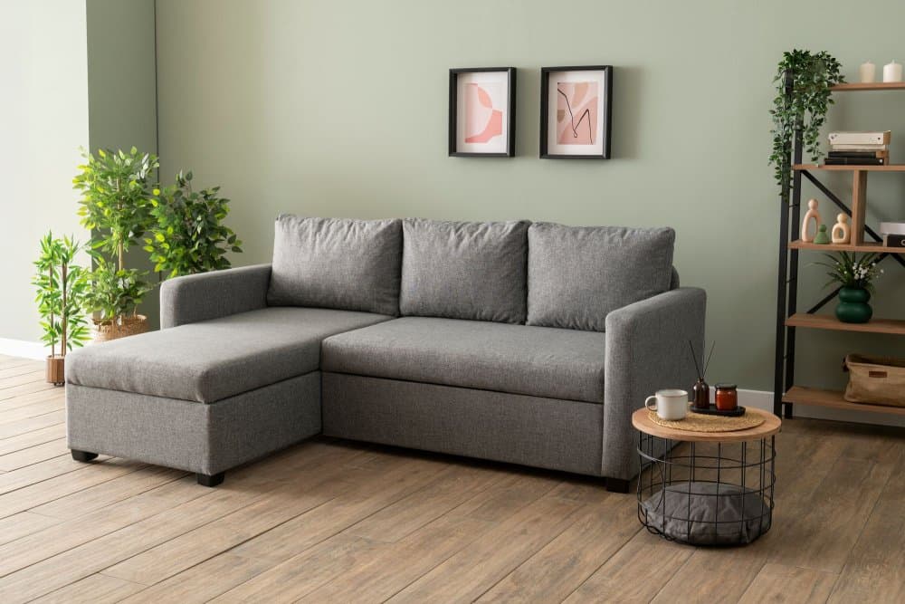 Rohová rozkladacia pohovka Kado - Light Grey