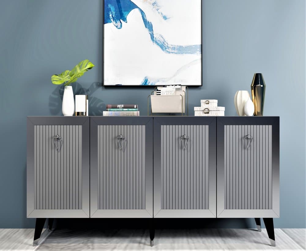 Konzolový stolík Bare - Anthracite, Silver 1