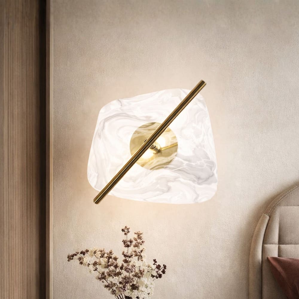 RELAX lampa kinkiet mosiężny 5W LED 3000K klosz biały 1