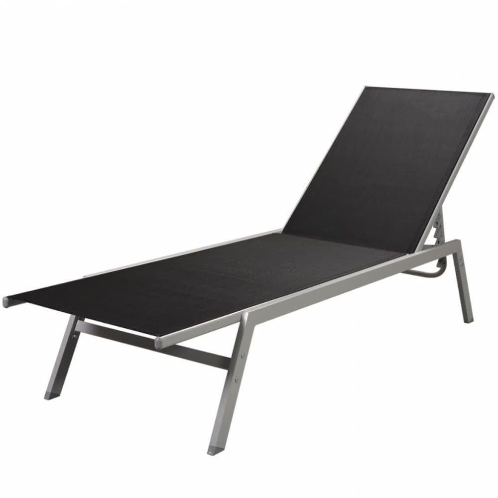 Záhradné ležadlo kov / textilen čierna 1