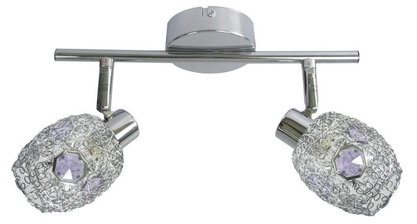 Zlatá stropná lampa 2X40W G9 chrómovo fialová