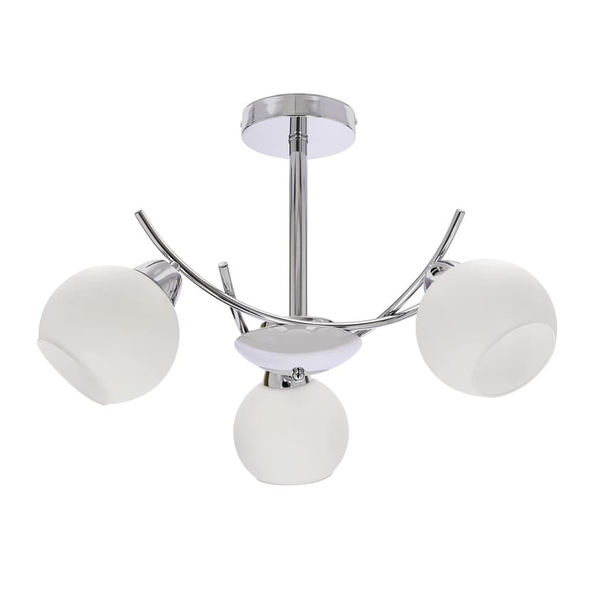 Závesná lampa AMOS Chróm 3x40W E27 biele tienidlo 1