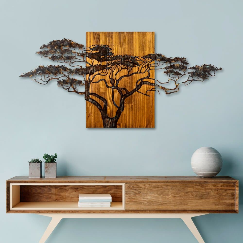 Dekoratívny drevený doplnok na stenu Acacia Tree - 329-A